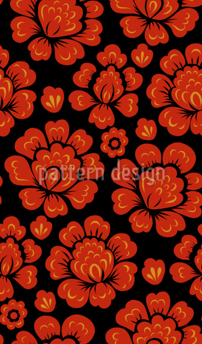 Amapolas estilizadas  Estampado Vectorial Sin Costura