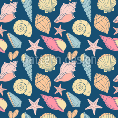 Bunte Vintage-Muscheln Nahtloses Vektormuster