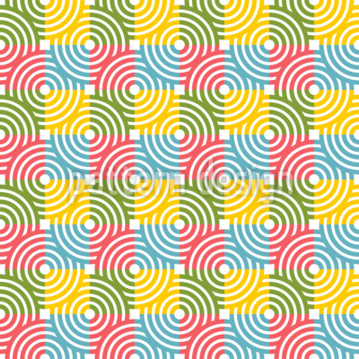 इंटरलॉकिंग कॉन्सेंट्रिक सर्कल्स सीमलेस वेक्टर पैटर्न डिजाइन