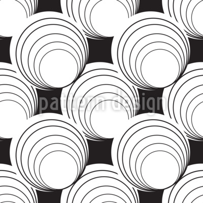 Monochrome Optical Illusion Spheres Seamless Vector Pattern Design
