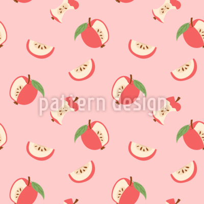 Ma&ccedil;&atilde;s comidas Design de padr&atilde;o vetorial sem costura