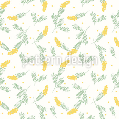 Flor de mimosa Estampado Vectorial Sin Costura