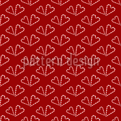 Atrevidos corazones de bastones de Estampado Vectorial Sin Costura