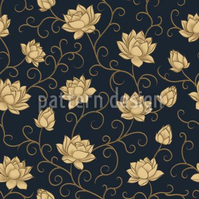 Delicada rejilla de flores Estampado Vectorial Sin Costura
