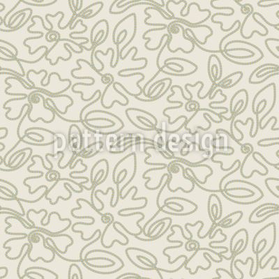 Guirnalda de flores de hilo Estampado Vectorial Sin Costura