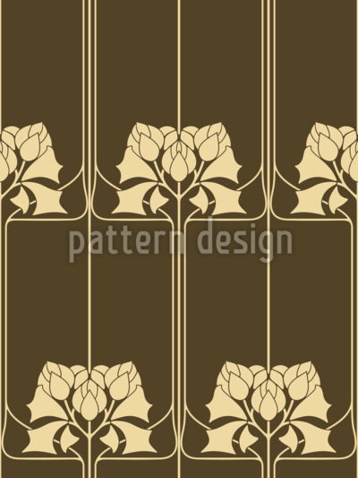Flores decorativas altas Estampado Vectorial Sin Costura