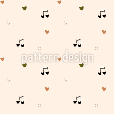 Notas musicales conmovedoras Estampado Vectorial Sin Costura