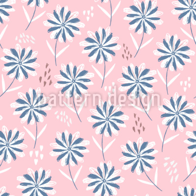 Gerberas dibujadas a mano Estampado Vectorial Sin Costura