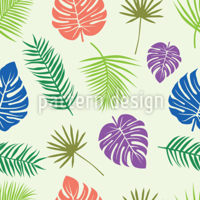 Folha tropical colorida Design de padr&atilde;o vetorial sem costura