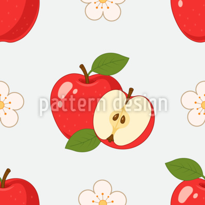 Manzanas en flor Estampado Vectorial Sin Costura