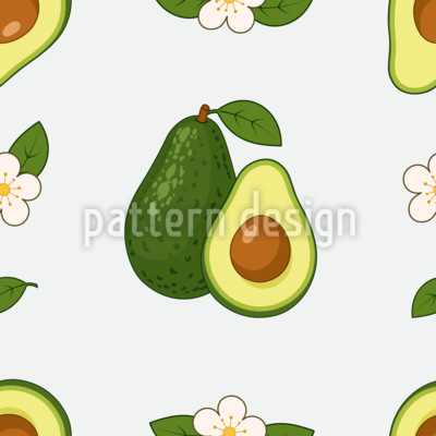 Flor de abacate Design de padr&atilde;o vetorial sem costura