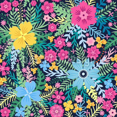 Frodig blomst  S&oslash;ml&oslash;s design med vektor