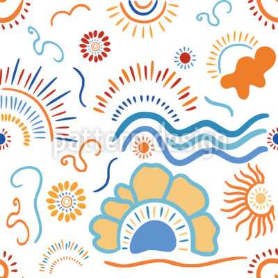 Abstract Summer Illustration Seamless Vector Pattern Design