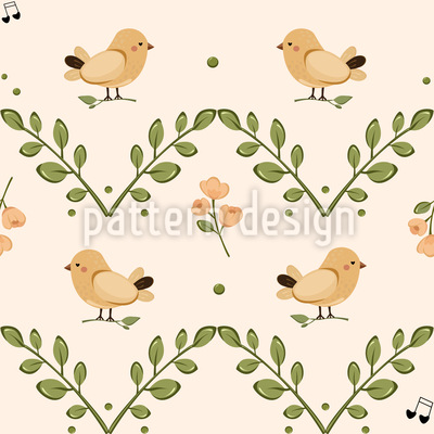Schattige vogels met twijgen Naadloos vectorpatroon ontwerp