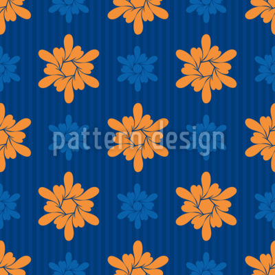 Abstracte retro bloemen op strepen Naadloos vectorpatroon ontwerp