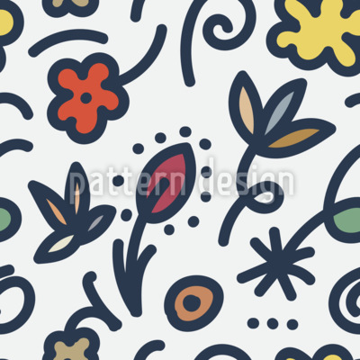 Kapryśne Flower Doodles bezszwowy wz&oacute;r wektorowy.