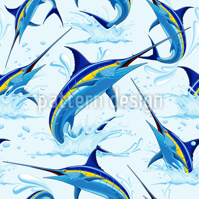 Pez espada Estampado Vectorial Sin Costura