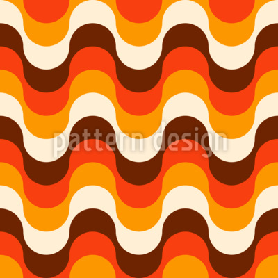 Retro Groovy Waves Seamless Vector Pattern Design