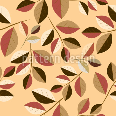Stylized Retro Leaves Seamless Vector Pattern Design