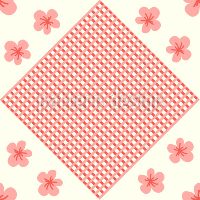 Mosaico de margaritas a cuadros Estampado Vectorial Sin Costura