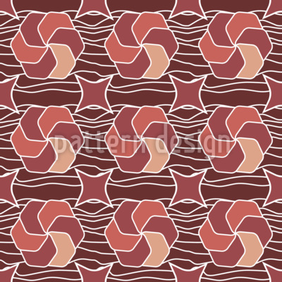 Flor hexagonal Estampado Vectorial Sin Costura