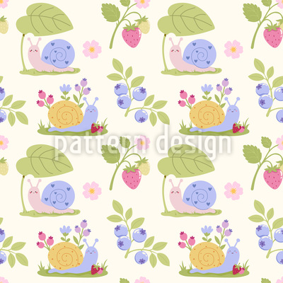 Carac&oacute;is de jardim fofos Design de padr&atilde;o vetorial sem costura