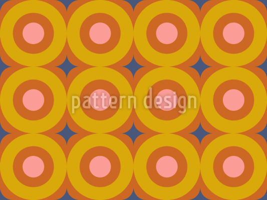 Retro Sparkles and Circles Seamless Vector Pattern Design