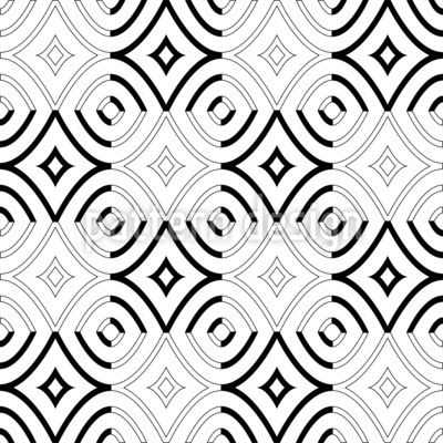Ondes r&eacute;tro g&eacute;om&eacute;triques li&eacute;es Motif Vectoriel Sans Couture