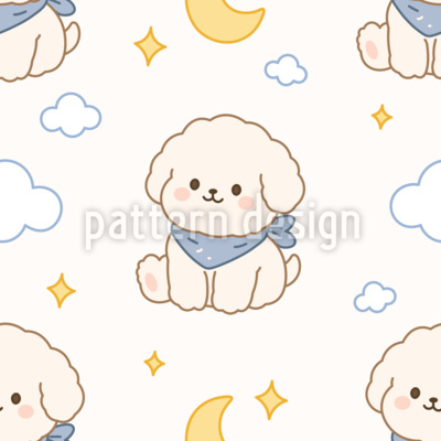 Puppy Dreams Seamless Vector Pattern Design