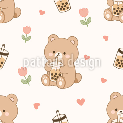 Boba Nipping Teddy S&oslash;ml&oslash;s vektorm&oslash;nsterdesign