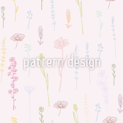 Zachte, delicate bloemen Naadloos vectorpatroon ontwerp