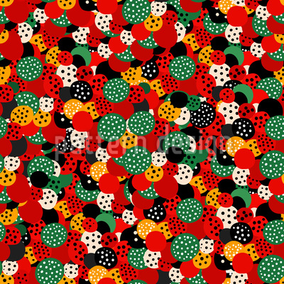Playful Retro Dots Seamless Vector Pattern Design