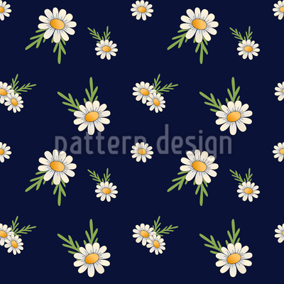 It is Raining Chamomiles Seamless Vector Pattern Design