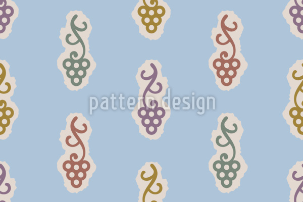 Georgian Grapes Seamless Vector Pattern Design