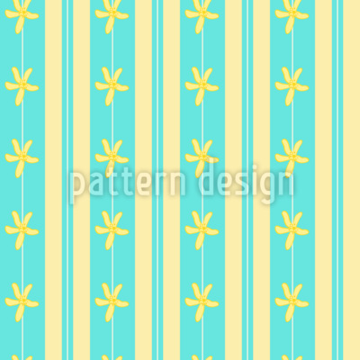 Whimsical floret stripe Seamless Vector Pattern Design