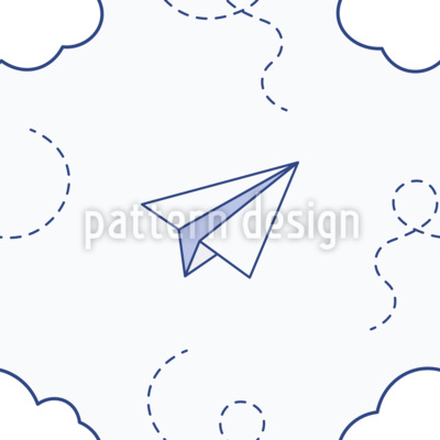 Paper Flight Dream Seamless Vector Pattern Design