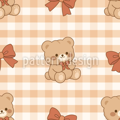 Teddy Gingham S&oslash;ml&oslash;s vektorm&oslash;nsterdesign
