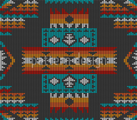 Kilim de abalorios nativos americanos Estampado Vectorial Sin Costura