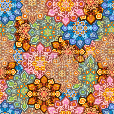 Mandala floral complexe Motif Vectoriel Sans Couture