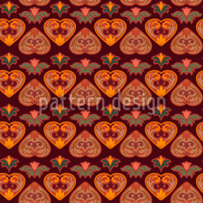 Cuori decorati disegni vettoriali senza cuciture