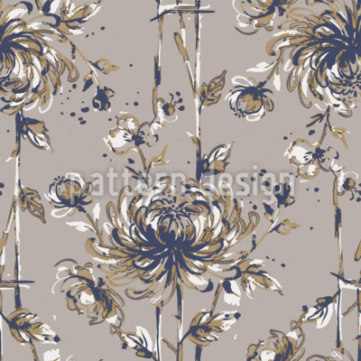 Vintage Japanse chrysant Naadloos vectorpatroon ontwerp