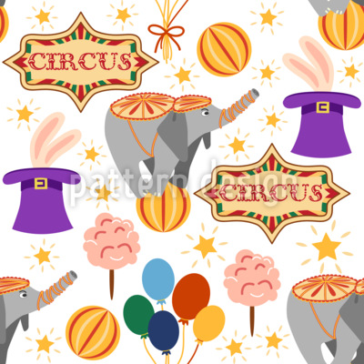 Circus Characters Seamless Vector Pattern Design