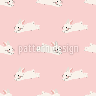 Jumping Bunnies Seamless Vector Pattern Design