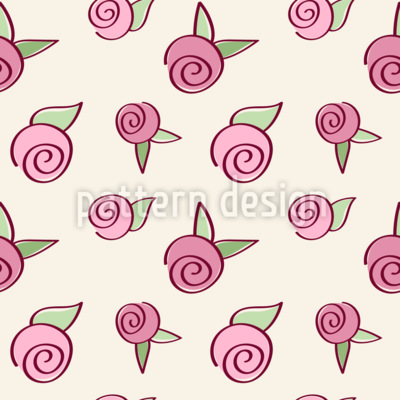 Rosa escandinava Estampado Vectorial Sin Costura