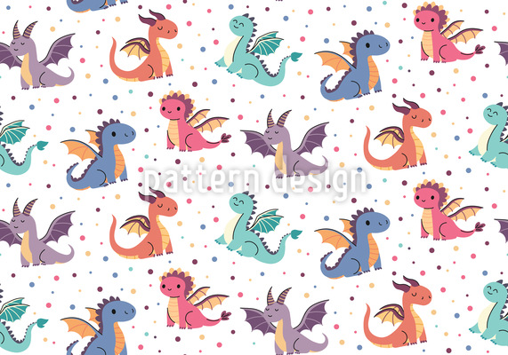 Dragons magiques Motif Vectoriel Sans Couture