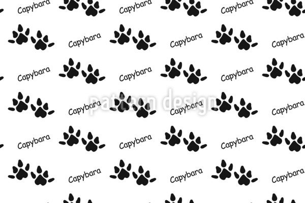 Capybara Paw-Prints Seamless Vector Pattern Design
