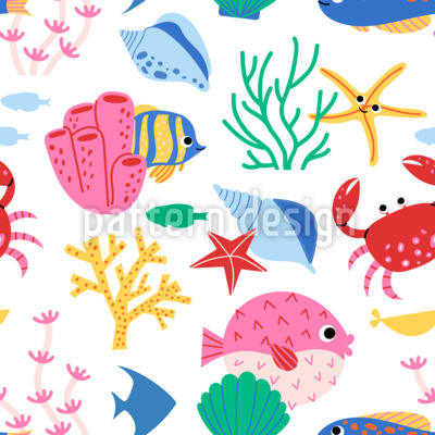 Schattige zeedieren Naadloos vectorpatroon ontwerp