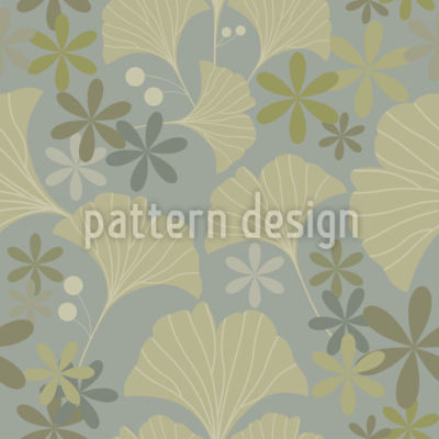 Elegante hoja de ginkgo Estampado Vectorial Sin Costura
