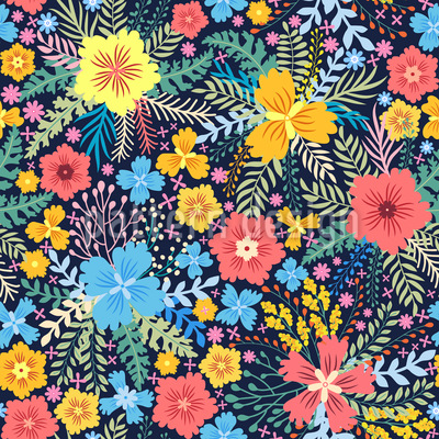 Prado de hadas Estampado Vectorial Sin Costura