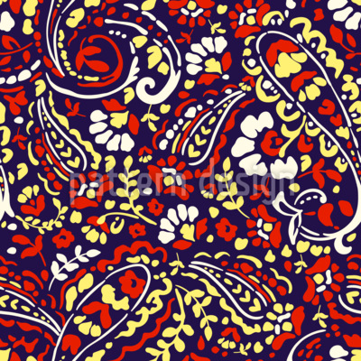 Floral Paisley Harmony Seamless Vector Pattern Design